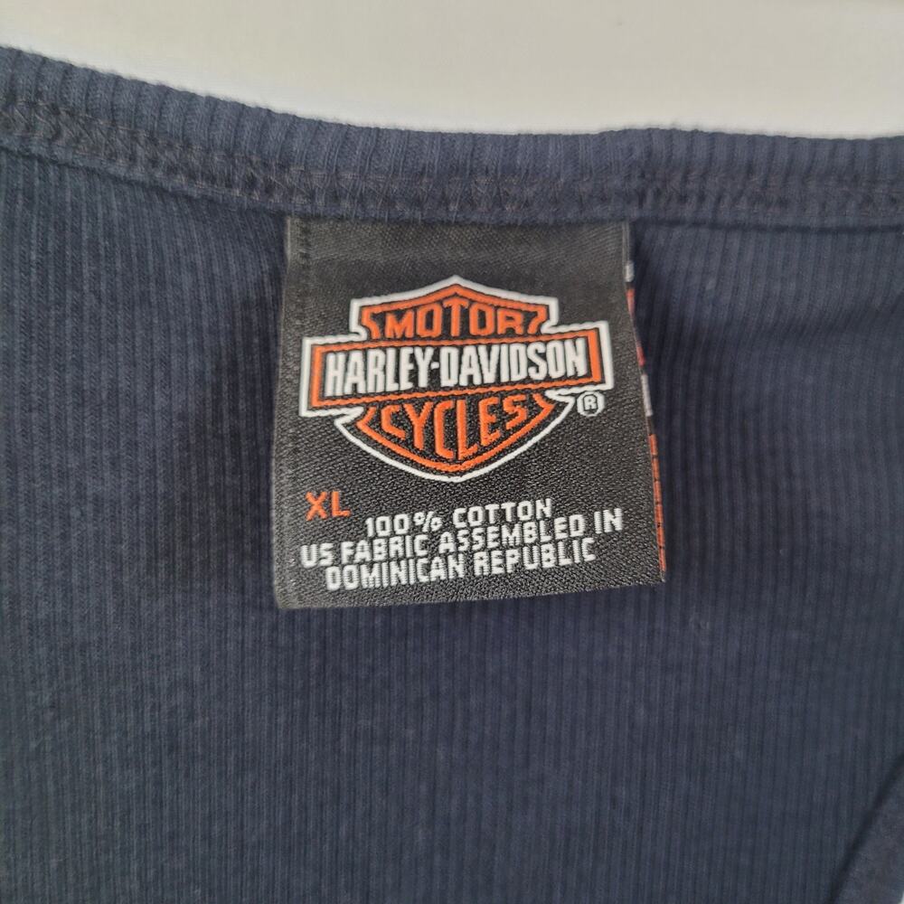 Harley Davidson Womens XL Ribbed Tank Top 2008 Rose Wings Biker Graphic Y2K - Picture 4 of 10